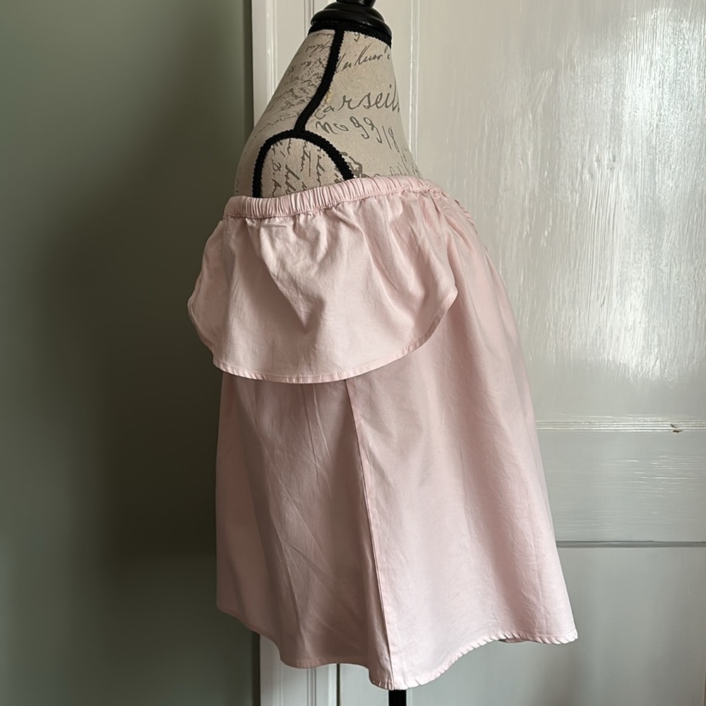 SINCERELY JULES Carmen Flutter Sleeve Pink Off Shoulder Blouse - Picture 4 of 15